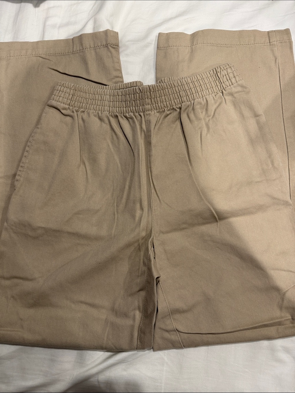 TNA Women's Straight Leg Elastic Waist Pants — Tan